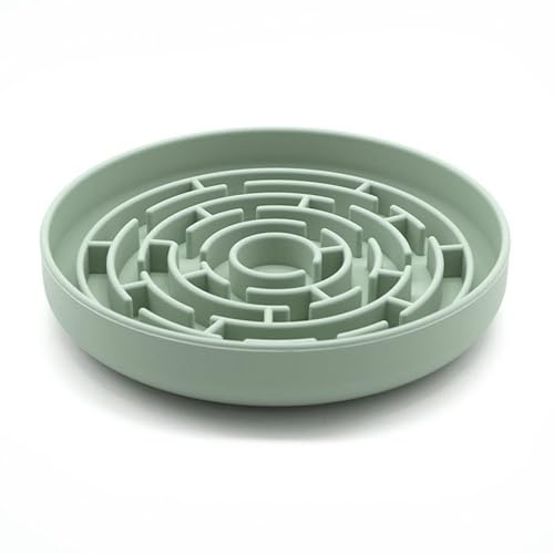 Bohrynthic Comedero Perro Antivoracidad, 19.5cm Comedero Antivoracidad Perro, Gato Alimentación Lenta con Base Antideslizante, Plato Interactivo, Adecuado para Mascotas Pequeñas y Medianas, Verde