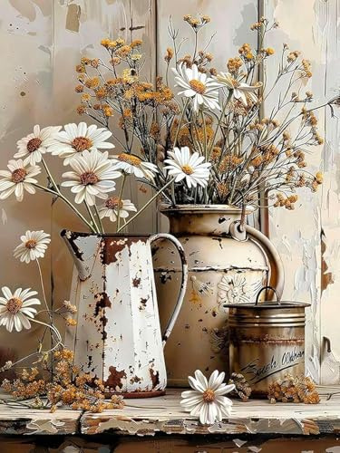 BEAYIOU Paint by Number Adult Flowers-Adult Paint by Numbers,Paint by Numbers for Adults Canvas for Gifts Home Wall Decor 12x16inch
