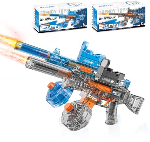 UROINT Pistola De Agua EléCtrica para NiñOs, Potente Pistola De Agua con Un Alcance De hasta 10 M, Electric Water Gun con Luz Led, Juguete Regalos para Adultos NiñAs (UMP45 2Pack)