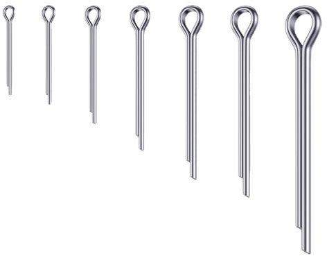 Zuuyye Cotter Pin Assortment 330 Pieces, Cotter Pin Set with 7 Sizes M1/M1.5/M2/M2.5/M3/M4/M5, 304 Stainless Steel Locking Cotter Pin/Locking Pin/Plug Pin/Spring Cotter Pin/Folding Cotter Pin for Car