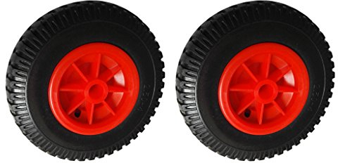MagiDeal 1 Pair of 20.32cm 19.4mm Durable Puncture Proof Rubber Tire on Red Wheel for Kayak Trolley Cart Boat Trailer