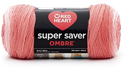 RED HEART E305.3967 Super Saver Ombre Yarn, Platinum