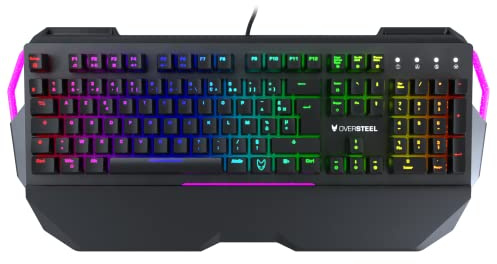 Oversteel Iron - Clavier Mécanique Gaming, RVB, Interrupteur Rouge, Azerty Fr