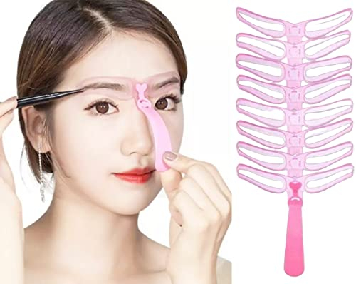 Stampo per sopracciglia per principianti, riutilizzabile, per truccarsi in 3 minuti (rosa)