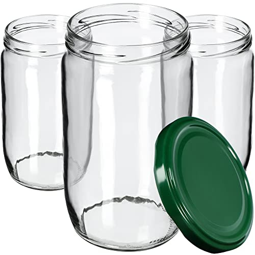 KADAX Set di 48 barattoli per coperchi a vite, 720 ml, K6906, 8,7 x 8,7 x 15 cm, colore: verde