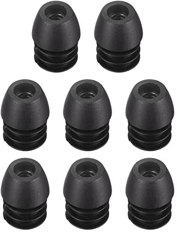 sourcing map 8Pcs 19mm/0.75 Threaded Tube Inserts with M6 Thread, Black Plastic Chair Leg Plug Blanking End Caps Insert Plugs for Pipe Tube Furniture Tables