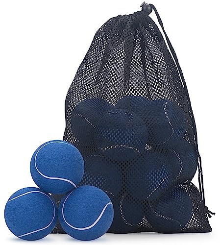 SUNEZLGO Premium 12-Piece Tennis Balls Set, 2.5 Inch Diameter, Durable Thickened Safe Natural Rubber, Multi-Purpose, Ideal Sports Gift