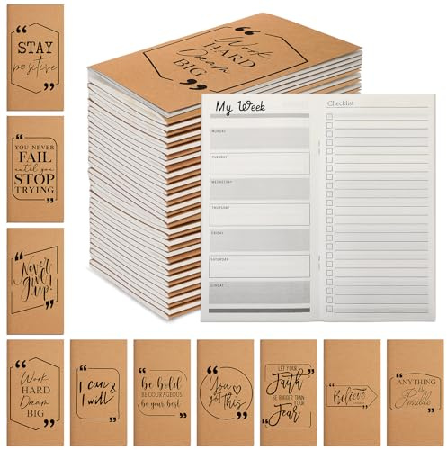 Qilery 30 Pcs Employee Appreciation Thank You Gifts Pocket Planners Bulk 2026-2027 Tracker Daily Weekly Habit Journal to Do List Notepads for Team Manager Nurse(Inspirational)