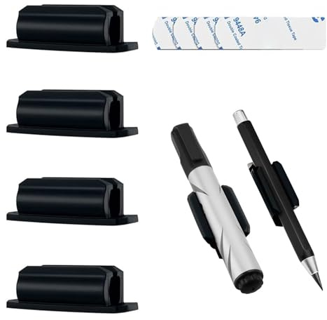 4PC Porte-Stylos Autocollants en Silicone Porte Stylos Adhésifs Pen Holder de Bureau pour Bureau Maison École Cadeaux Créatifs
