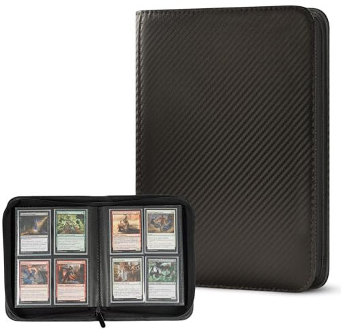 Sammelkarten Album, Groß Kapazität Karten Sammelalbum Karten, 30 Seitlich Sammelkarten Ordner für 240 Karten, Reißverschluss Binder für Kartensammler Sammelordner, Sammelkarten (grau)