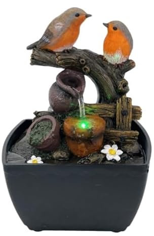 Mini Robins Water Fountain Home Decor Indoor Nature's Beauty