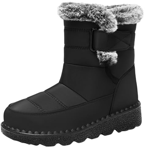 MEIbax Bottes Neige Femme Hiver Chaussures Fourrées Chaude Impermeables Bottines Comfortable Antidérapantes Mode Chaussure Résistantes Bottes de Randonnée