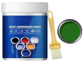 Weatherproof Rust Converter Paint for Metal, Rusts Removal Converter Metallic Paint with Brush, Rusts Conversion Paints (Green,0.5 Liters)