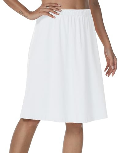 JCQIGOA Jupon long en modal doux pour femme, jupon A-line pour jupes, tailles S à XXL