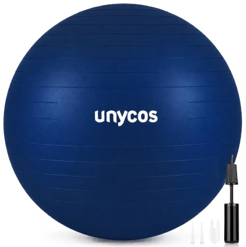 unycos - Pelota de Pilates, Gimnasia, Yoga, Fitness y Embarazo, Fitball Antideslizante y Anti-Burst【55cm/65cm/75cm】de PVC Extra Grueso, Resistencia de 300 kg