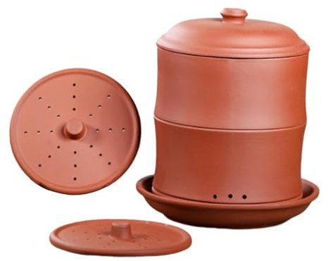 Fenteer Tarro de Cultivo, Placa para Germinación Y Maceta Funcional en Un Solo Producto, Rojo