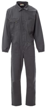 SADISRLS Tuta da Lavoro da Uomo Payper Cover Multitasche 100% Cotone Sanforizzato Maccanico Officina Agricoltura (Smoke, XL)