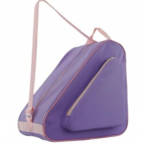 Genérico Bolsa para Patines con Correa Ajustable, Bolsa para Zapatos de Patinaje, Mochila para Patines de Hielo de Cuatro Ruedas Patines Roller, Bolsa para Patines en línea (Morado)