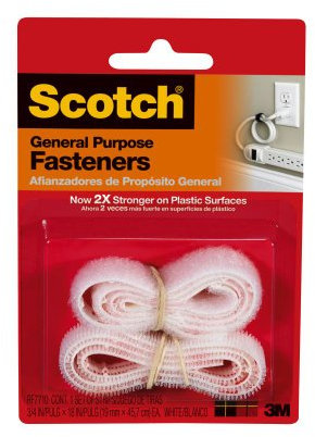 Scotch General Purpose Fastener, White, .75-Inch by 18-Inch by Scotch