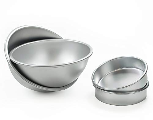 TRIXES Moldes Para Tarta de Forma Esférico/Hemisférica - Estaño - Semiesfera - Para Crear Adornos para Pasteles - Crear Pelota Tenis, Básquet, Fútbol