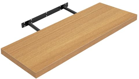 Anika Floating Shelf / 3 Separate Sizes & 4 Colour Options / 3.8cm Thick Hollowboard/Bedroom/Kitchen/Living Room/Office (Oak, 80cm)