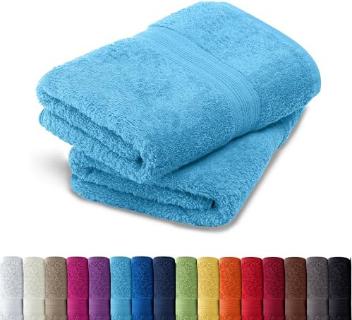 AR Line 2er Pack zum Sparpreis, Frottier Handtuch-Serie - in 8 Größen und 16 Farben 100% Baumwolle 500 g/m², 2er Pack Duschtücher (70x140 cm) in Türkis