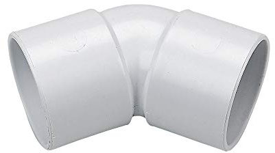 Solvent Weld White 32mm (36mm) Waste Pipe 45 Degree Bend - Pack of 5