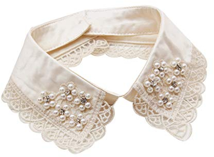 Tandou Krageneinsatz Damen Perle Fake Kragen Blusenkragen Einsatz Damen