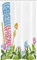 ABAKUHAUS Tiki Bar Schmaler Duschvorhang, Hibiskus, Badezimmer Deko Set aus Stoff mit Haken, 120 x 180 cm, Hellblau Grün Rosa