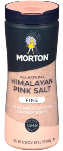 Morton All-Natural Himalayan Pink Salt Fine Grain, 17.6 oz, 1-Pack