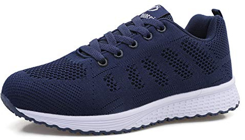 MINBEI Womens Sneakers Lightweight Lady Trainers Breathable Woman Running Shoes Daily Walking Outdoor Fitness Athletic Lace Up Flat Fitness Air Sports Shoes Size 6 UK Navy(Label 39)
