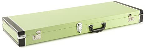 MUSIC STORE Electric Guitar Case, ST- und T-Style E-Gitarrenkoffer, Grün, Wetterfest, Gepolstert, mit Zubehörfach