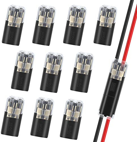 Connettori Elettrici Rapidi per 18-22AWG, Morsetti Elettrici, 2 pin Connettore Elettrico,10PCS Connettori Morsetti per Cavi Elettrici Terminali Del Connettore Automatico, Senza Spelatura