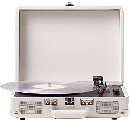 ROLTIN Giradischi Portatile per Valigia con Altoparlante Stereo, Giradischi per Valigia in Vinile con Trasmissione a Cinghia a 3 velocità, Supporto 7/10 (fonografo)