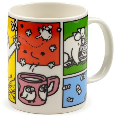 Puckator Simon's Cat 2024 Porzellantasse – lustige Wohnaccessoires – niedliche Geschenke für Freundin – große Tassen für Männer Frauen Heißgetränke – niedliche Tassen Geschenke – Wichtelgeschenk