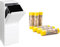 ARREGUI Basic CR201-B Poubelle de recyclage en acier, poubelle de tri sélectif, 2 seaux, 2 x 17 L, blanc, 90,5 x 30,5 x 24,5 cm & Relevo sacs poubelle 100% recyclés, très résistant 30L, 90 pièces