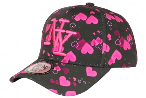 Hip Hop Honour Lovely NY Baseball rosa hjärtan barnkeps 7 till 12 år - storlek: En storlek - färg: Rosa - Pojke, rosa, One Size