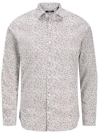 JACK & JONES Camisa Superior para Hombre Slim Fit, Blanco, S