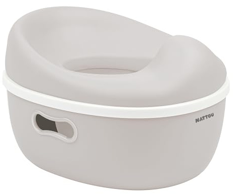 Nattou Orinal 3 en 1 para Bebés: Orinal + Taburete + Asiento de inodoro para niños, Fácil para ir al Baño, Aprox 34 cm, Para niños de 18 meses a 4 años, Care, Plástico, Beige claro