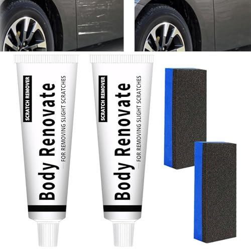 Car Paint Scratch Repair 2 Pcs Car Scratch Repair Wax,Car Buff Out Scratch，Body Compound White Scratch Repair Wax for Deep Scratches(Sponge Included)