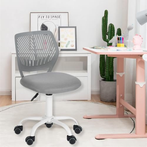 HOMYLIN Juego de 1 Silla de Escritorio para niños, Silla giratoria pequeña sin Brazos con Asiento de Tela y Respaldo de plástico, Asiento Colorido de Altura Ajustable para niños Que estudian y juegan