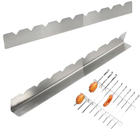 Soporte para pinchos de barbacoa, soporte de metal para parrilla, juego de 2, pinchos para parrilla, verduras, carne, salchichas, cocina, restaurante, uso comercial, hogar, camping, accesorios de