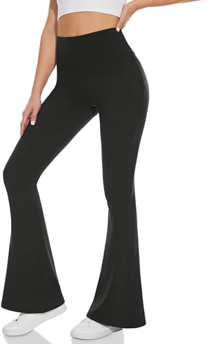 HIPOWER Yoga Pants for Women High Waisted | Flared Leggings with Tummy Control Soft Stretchy Bootcut Trousers for Gym Workout