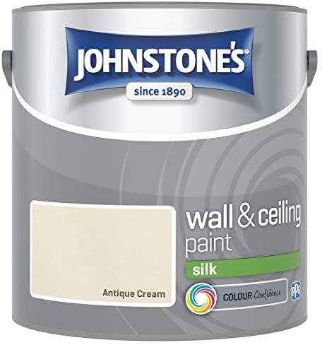 Johnstones No Ordinary Paint Water Based Interior Vinyl Silk Emulsion Antique Cream 2.5 Litre