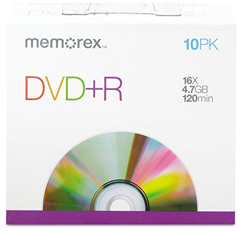 DVD Discs, 4.7GB, 16x, w/Slim Jewel Cases, Silver, 10/Pack 10 CDs in Jewel Cases