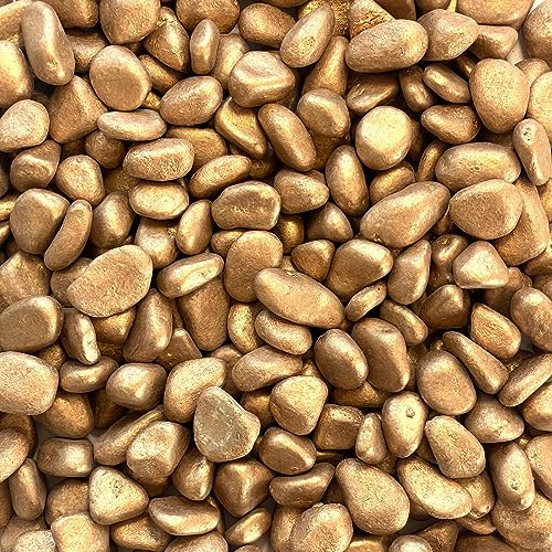 Eurosand Marbles metallic 7-15mm gerundete Goldsteine, Goldnuggets,Dekosteine 1 KG Gold