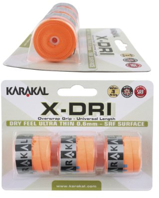 Karakal X-DRI Griffband für Tennis, Badminton, Squash Orange orange