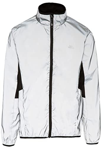 Trespass Men's Ultra Reflective Active Jacket Zig - Tricot Chin Guard, Elasticated Binding at Collar, Hem and Cuffs, 2 Zip Pockets, Fully Reflective Fabric, Water- Resistant, Windproof, Polyester
