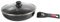 Sitram 712380 Sauteuse Agile 28 cm en aluminium revêtement noir anti-adhérent sans PFOA - manche amovible clipsable - couvercle en verre - tous feux dont induction, 3 liters, Noir