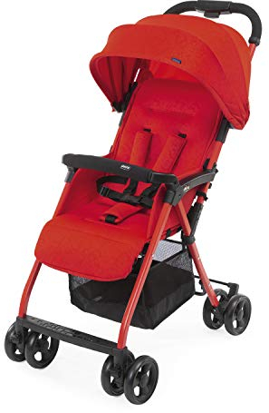 Chicco OHlalà 3 Passeggino Ultraleggero da 0 Mesi a 15 kg, Passeggino Reclinabile e Pieghevole con Cestello Capiente, Chiusura Compatta, Parapioggia e Cappottina Estendibile - Rosso